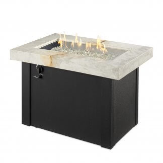 Key Largo Linear Brown Gas Fire Pit Table Cloister Cabinetry